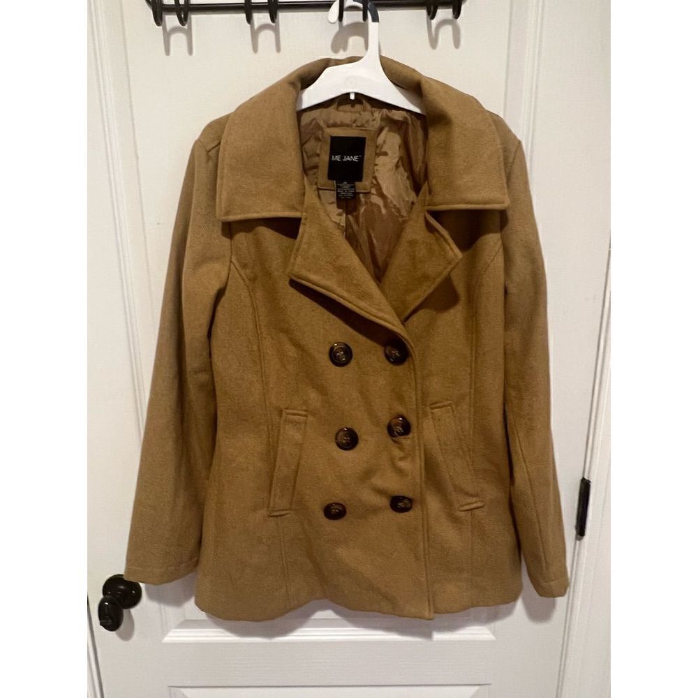 Me Jane tan Brown Double Breasted winter dressy coat Jacket